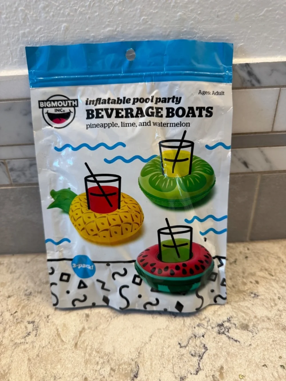 BIG MOUTH Inc. Tropical Fruits Inflatable Pool Party Beverage Boats 3 Pack - Picture 6 of 7